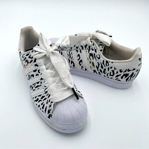 Adidas SuperStart Full Lace Up Leopard Animal Print Tennis Shoes Sneakers Size 9